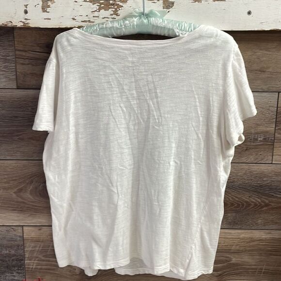 Onque Petite Ladies Top with Bling, Size PXL, White and Blue, Silver Bling - Picture 5 of 5